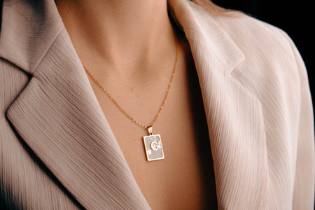 Stylish and Elegant Gold Diamond Jewelry Piecesの写真素材