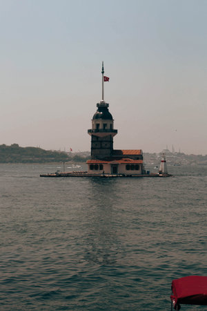 The Maiden's Tower, Istanbul, Turkey; Maiden's Tower also known as Leander's Tower (Tower of Leandros)の写真素材