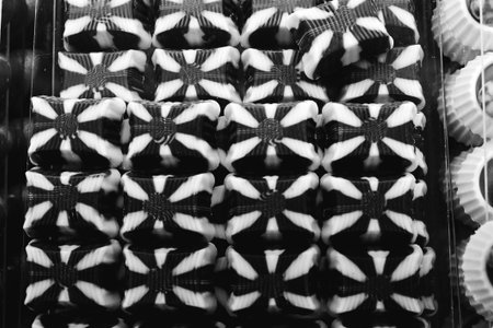 a lot of variety chocolate pralinesの写真素材