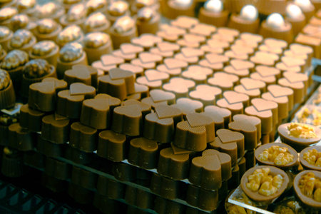 a lot of variety chocolate pralines