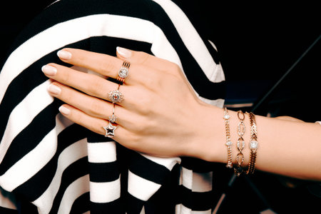 Stunning Gold and Diamond Jewelry for Womenの写真素材