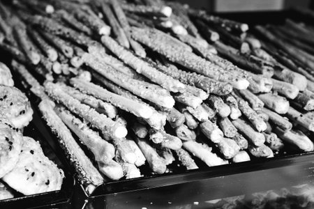 Group of associated cookies. Chocolate chip, oatmeal raisin, white chocolateの写真素材