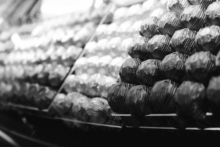 a lot of variety chocolate pralinesの写真素材