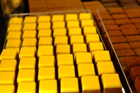 a lot of variety chocolate pralinesの写真素材