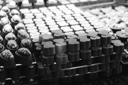 a lot of variety chocolate pralines
