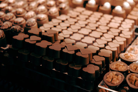 a lot of variety chocolate pralines