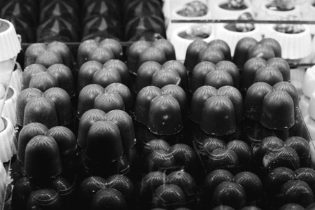 a lot of variety chocolate pralines