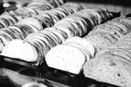 Group of associated cookies. Chocolate chip, oatmeal raisin, white chocolateの写真素材