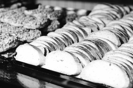 Group of associated cookies. Chocolate chip, oatmeal raisin, white chocolateの写真素材