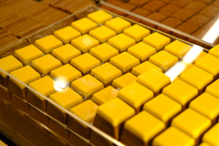 a lot of variety chocolate pralinesの写真素材