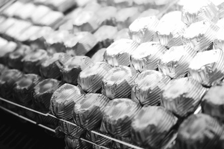 a lot of variety chocolate pralinesの写真素材