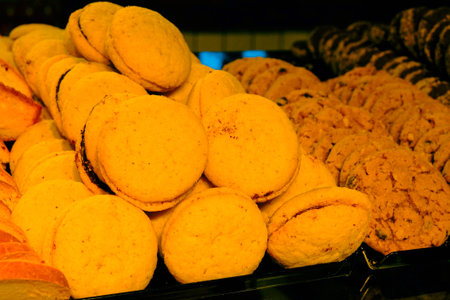 Group of associated cookies. Chocolate chip, oatmeal raisin, white chocolate