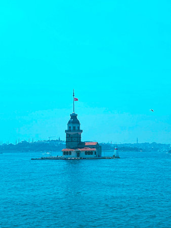 The Maiden's Tower, Istanbul, Turkey; Maiden's Tower also known as Leander's Tower (Tower of Leandros)の写真素材