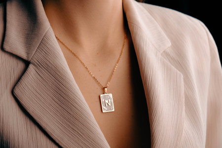 Shimmering Gold and Diamond Jewelry for Evening Eleganceの写真素材