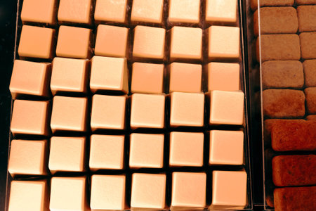 a lot of variety chocolate pralines