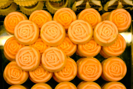 a lot of variety chocolate pralinesの写真素材