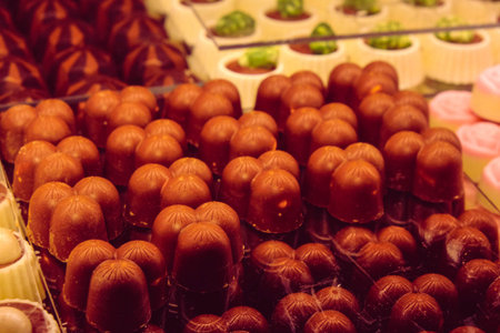 a lot of variety chocolate pralines