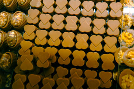 a lot of variety chocolate pralinesの写真素材