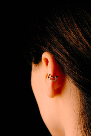 Glamorous Gold and Diamond Wedding Ringsの写真素材