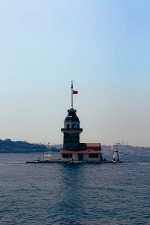 The Maiden's Tower, Istanbul, Turkey; Maiden's Tower also known as Leander's Tower (Tower of Leandros)の写真素材