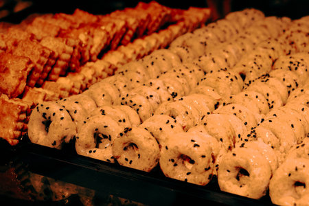 Group of associated cookies. Chocolate chip, oatmeal raisin, white chocolate