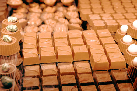 a lot of variety chocolate pralines