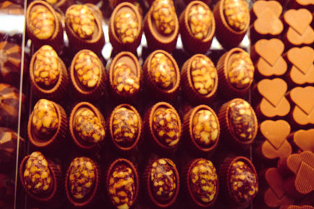 a lot of variety chocolate pralines