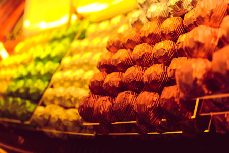a lot of variety chocolate pralinesの写真素材