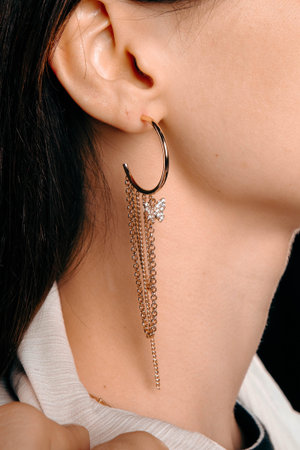 Beautiful Diamond Earrings with Gold Setting