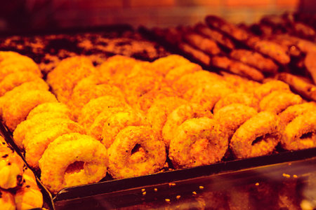 Group of associated cookies. Chocolate chip, oatmeal raisin, white chocolateの写真素材