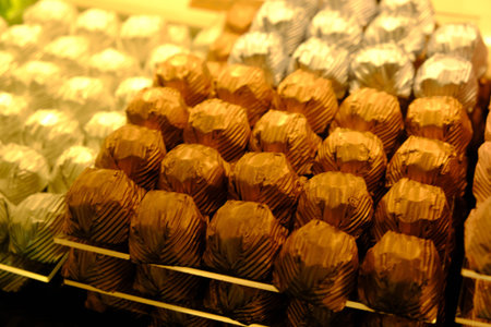 a lot of variety chocolate pralines