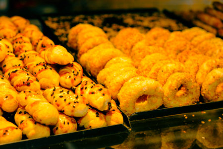 Group of associated cookies. Chocolate chip, oatmeal raisin, white chocolateの写真素材