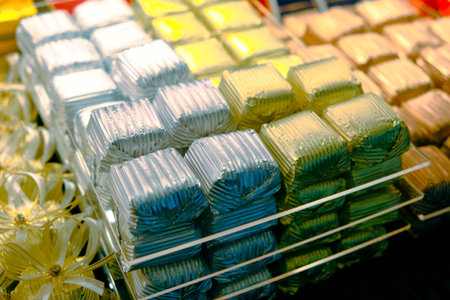 a lot of variety chocolate pralinesの写真素材