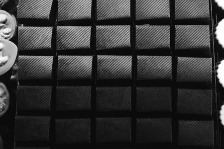 a lot of variety chocolate pralinesの写真素材