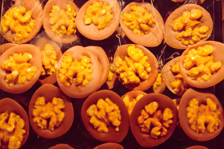 a lot of variety chocolate pralinesの写真素材