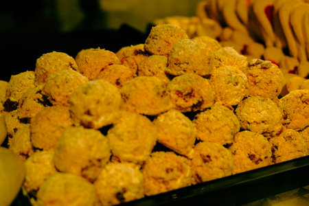 Group of associated cookies. Chocolate chip, oatmeal raisin, white chocolate