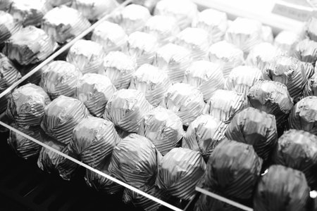 a lot of variety chocolate pralines
