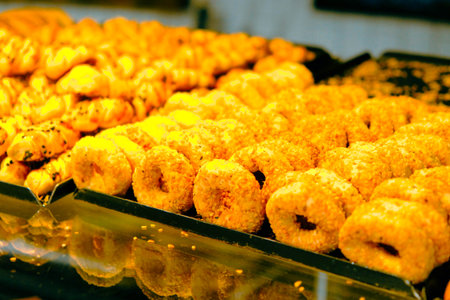 Group of associated cookies. Chocolate chip, oatmeal raisin, white chocolateの写真素材