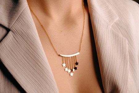 Luxurious Gold and Diamond Jewelry for Anniversary Giftsの写真素材