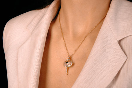 Stylish and Elegant Gold Diamond Jewelry Piecesの写真素材