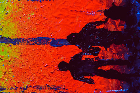 Hand Painted Grunge Texture Background, Vintage and Rustic Painting Effects for Artistic Designの写真素材