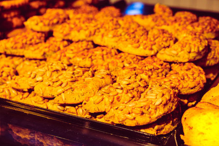 Group of associated cookies. Chocolate chip, oatmeal raisin, white chocolate