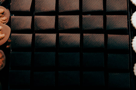 a lot of variety chocolate pralinesの写真素材