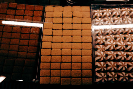 a lot of variety chocolate pralines