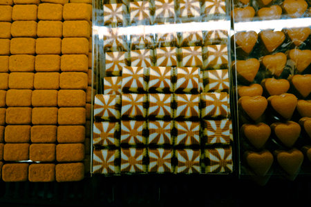 a lot of variety chocolate pralinesの写真素材