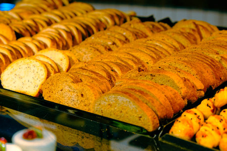 Group of associated cookies. Chocolate chip, oatmeal raisin, white chocolateの写真素材