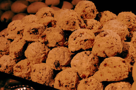 Group of associated cookies. Chocolate chip, oatmeal raisin, white chocolate