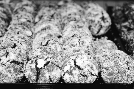 Group of associated cookies. Chocolate chip, oatmeal raisin, white chocolate