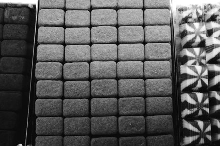 a lot of variety chocolate pralinesの写真素材