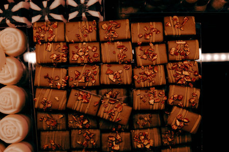 a lot of variety chocolate pralines